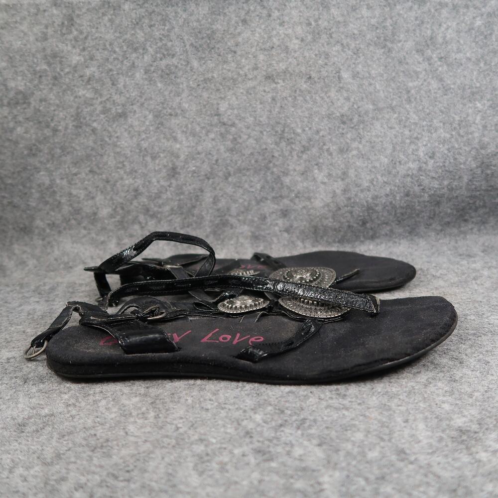 Guppy Love Shoes Womens 8 Sandals Fashion Boho Casual Flat Strappy Black Boho
